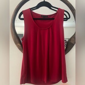 Banana Republic Red Pleated Scoop-Neck Tank Top